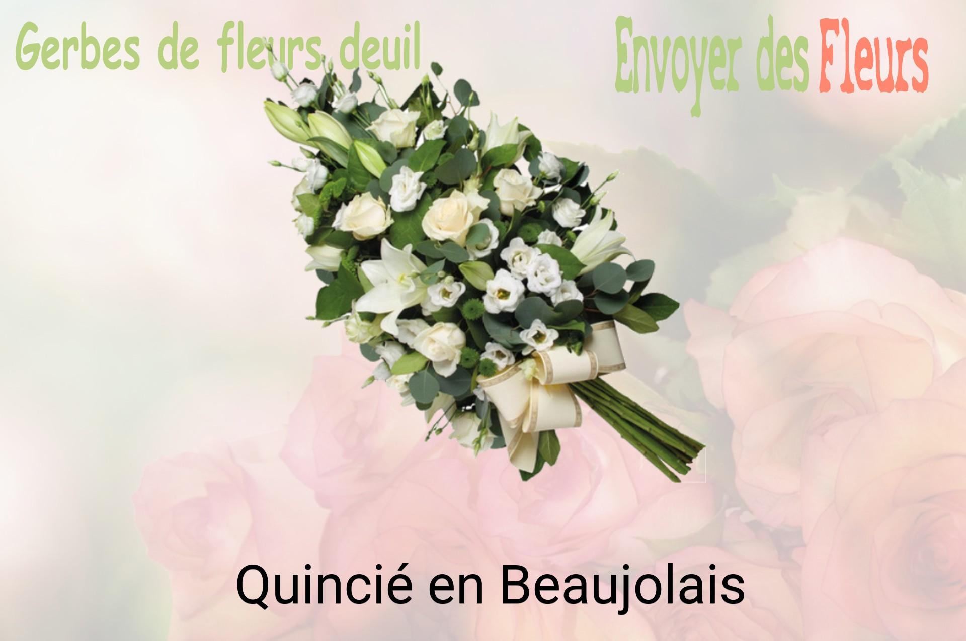 Gerbe de fleurs de deuil livrée à Quincié-en-Beaujolais